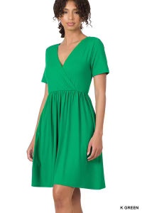 Short Sleeve Surplice dress