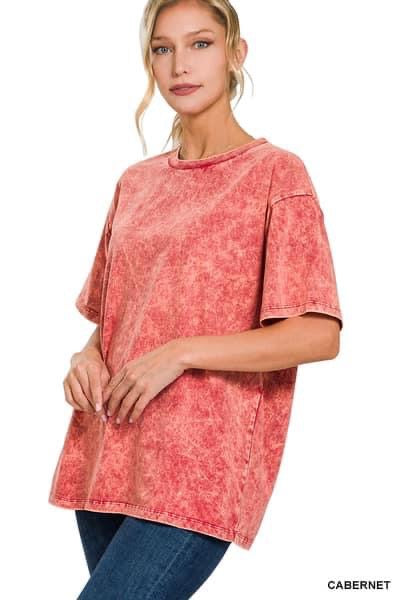 Oversized acid wash tees