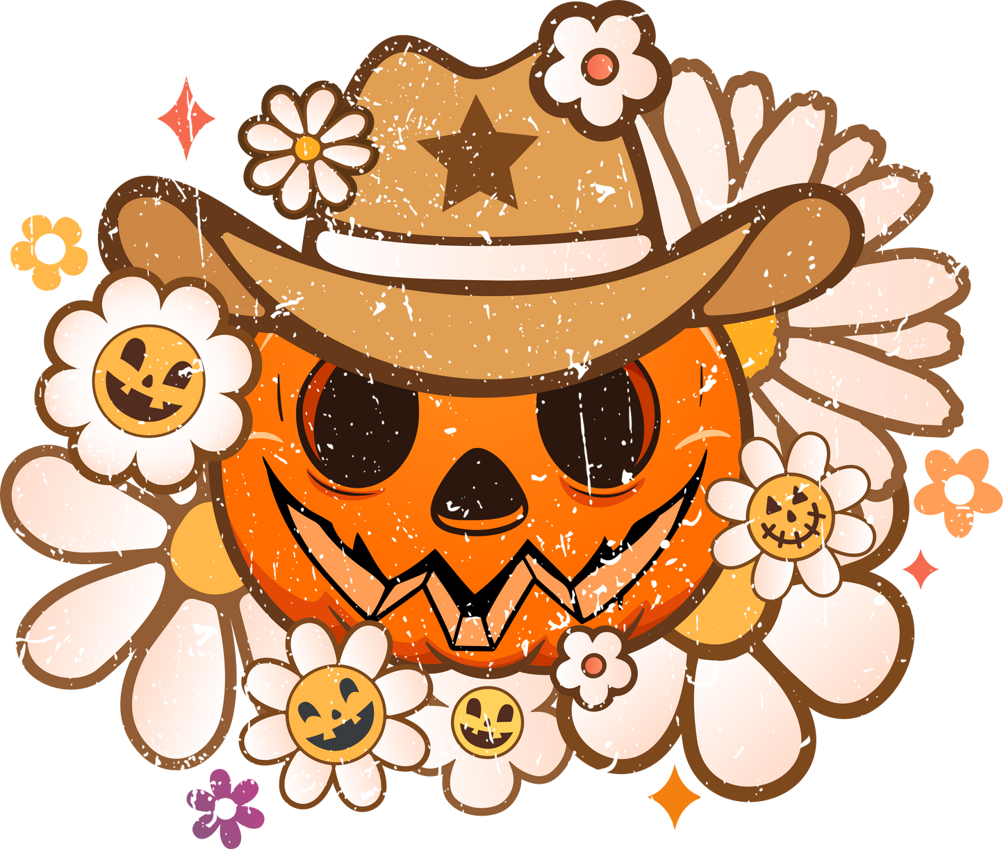 Retro cowboy pumpkin