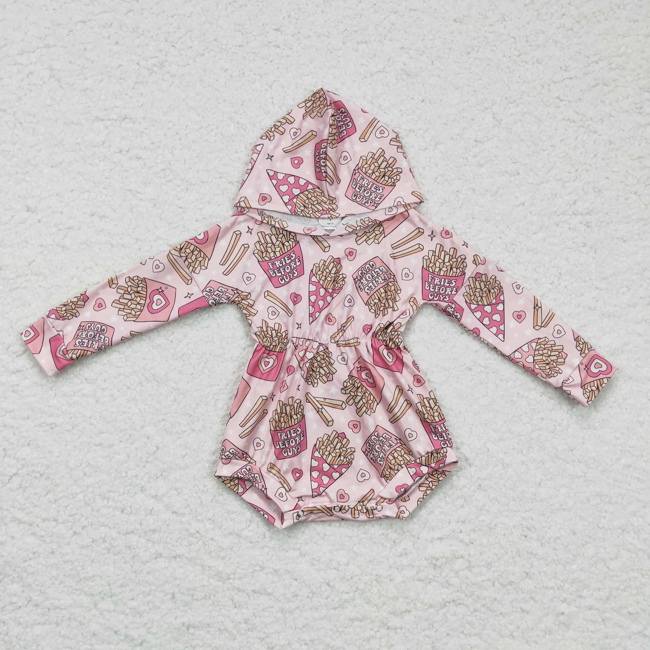 Fries before Guys hooded romper