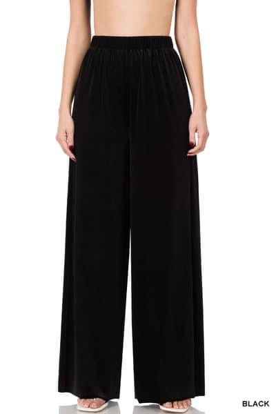 Velvet elastic waist pants