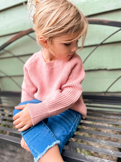 Blush Pink Girls Sweater