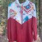 Burgundy & Cream Aztec Pullover