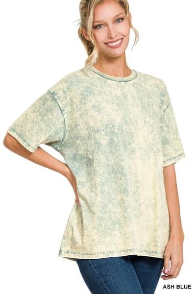 Oversized acid wash tees