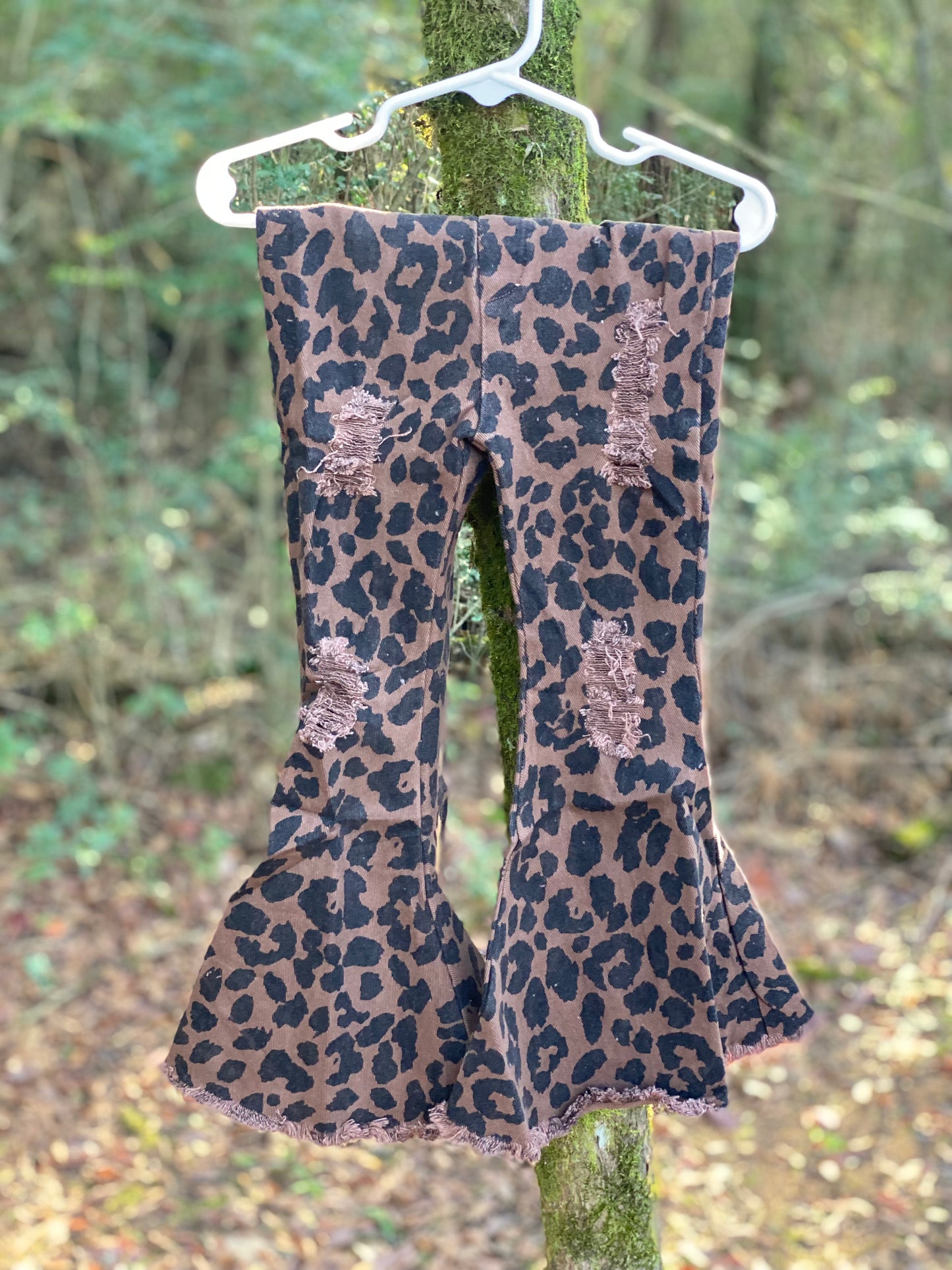 Leopard Denim Flares