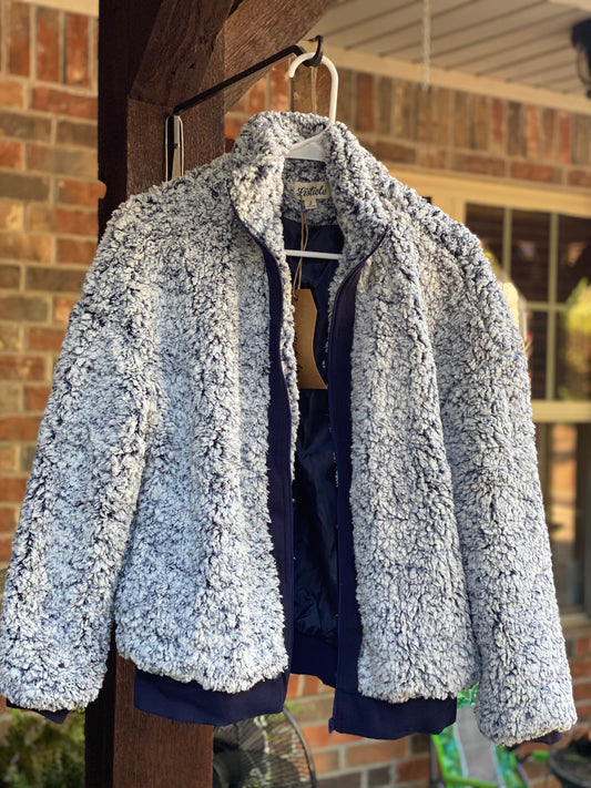 Navy Fuzzy Jacket